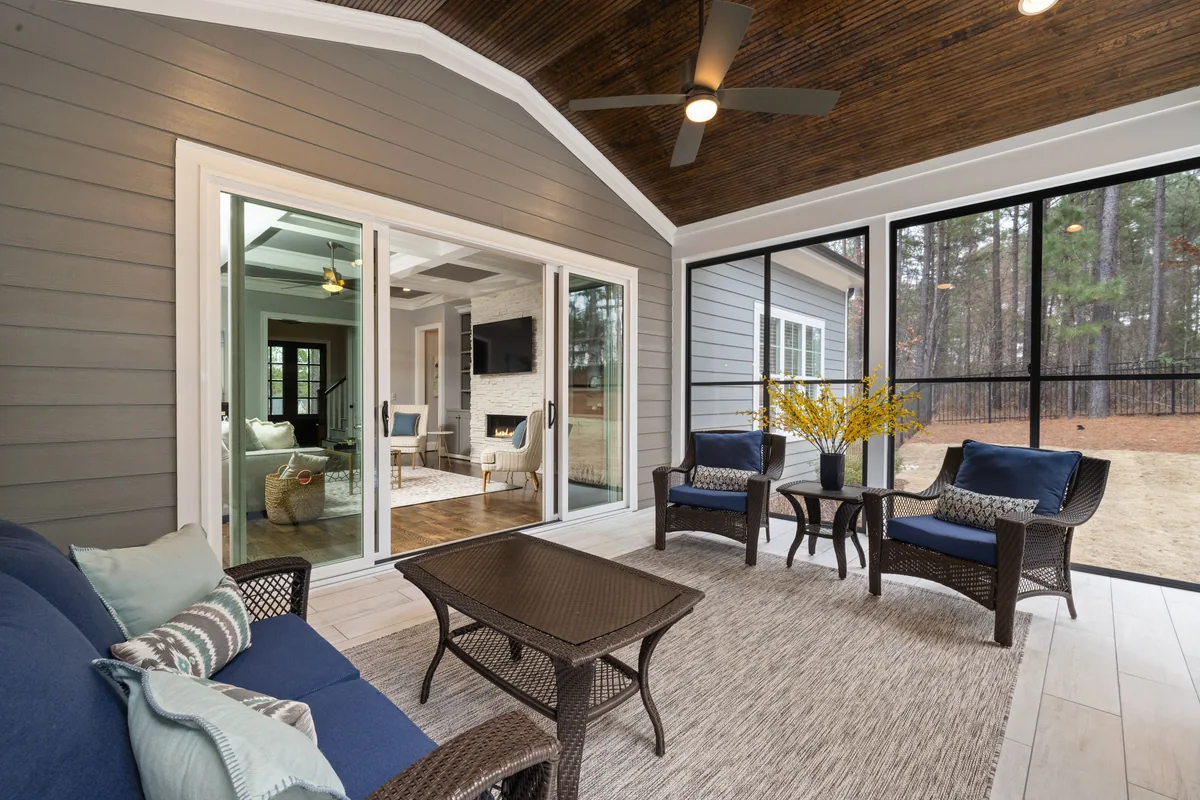 Screen enclosure and lanai soft washed at mesh-safe pressure in Jacksonville, Florida